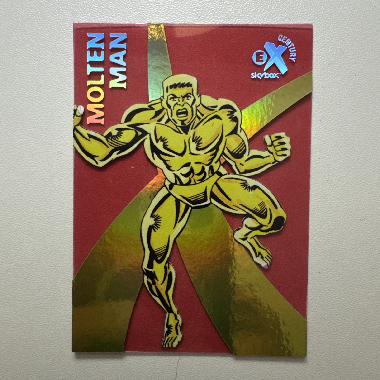 2017 Fleer Ultra Marvel Spider-Man EX Century Then Red /40 Molten Man #EX40