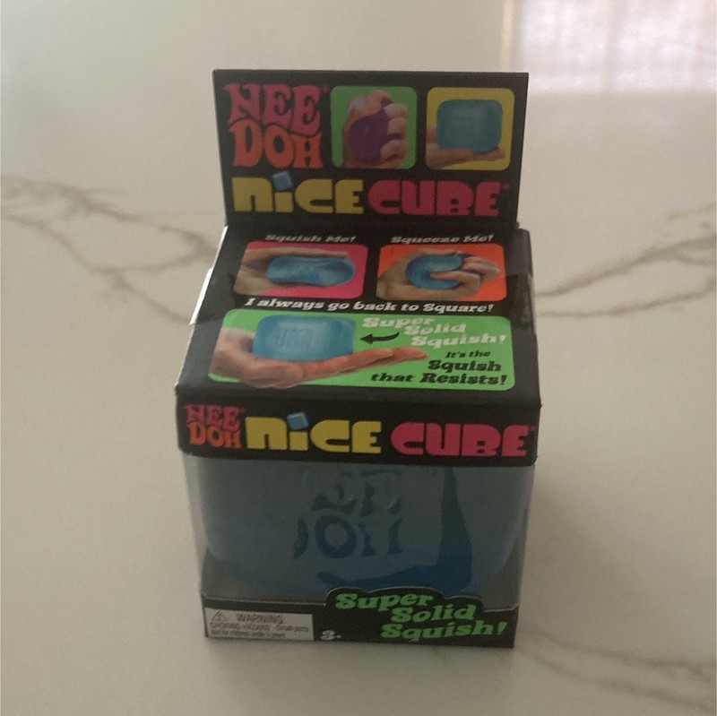 NeeDoh Nice Cube Super Solid Squish Squeeze Toy, Blue (MPN 25364HY)
