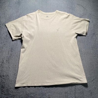 URBAN OUTFITTERS T-Shirt Herren Gr. Small Beige Grafik Rundhals Baumwolle