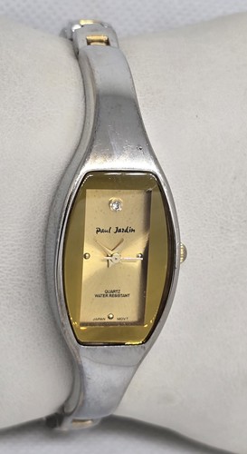 Women's Paul Jardin Gold Silver Two Tone Case Cuff Link Bracelet Watch 07 - Picture 3 of 8