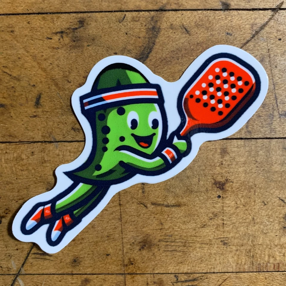 PATCH PARLOR Pickleball Sticker - Pickle Playing Pickleball Athletic Sports Vinyl Decal