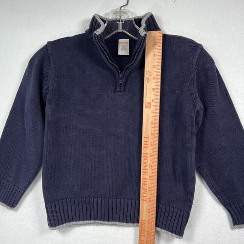 Gymboree Boys 1/4 Zip Sweater Navy Blue Long Sleeve Size YS Small 5-6 Pullover I - Picture 4 of 5