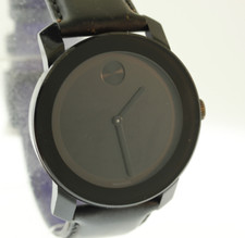 Movado 3600005 Bold Nero TR90 Composito & Acciaio Inox Pelle Cinturino Orologio