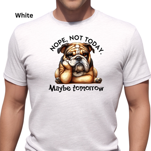 Funny Dog Graphic Print T shirt Unisex Novelty Tee Nope not today Maybe tomorrow - Picture 10 of 15