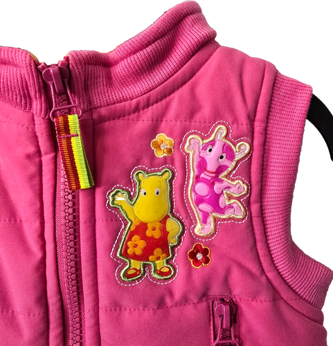 NickJr Backyardigans Quilted Vest 2T Jacket Pocket Uniqua Tasha Pink Y2K Vintage - Picture 2 of 7