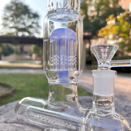 Heavy 11" Glass Bong Double Filter Smoking Hookah Bubbler Water W/Bowl Blue - Picture 18 of 19