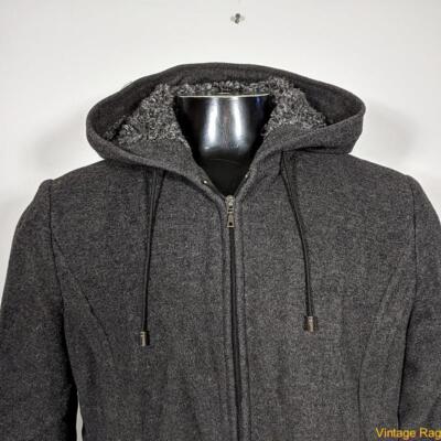 FLEET STREET WOOL Jacket Coat Womens size L Charcoal gray