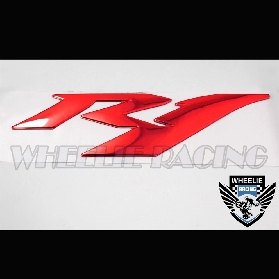 5.75" 3D CARENADO/TANQUE DE COMBUSTIBLE YAMAHA LOGO EMBLEMA+PEGATINA PARA YZF-R1/R1S CROMO ROJO Foto 4 de 4