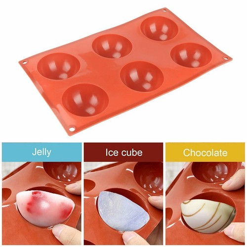 6 Cups Cake Mold 2.5" Half Ball Sphere Hot Chocolate Bombs Silicone Mold SALE! - Picture 5 of 12