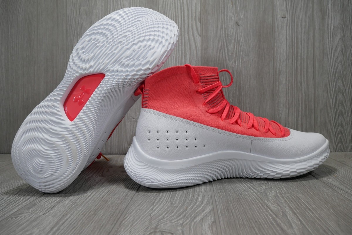 Under Armour Curry 4 FloTro Playoffs White/Crimson Mens Size