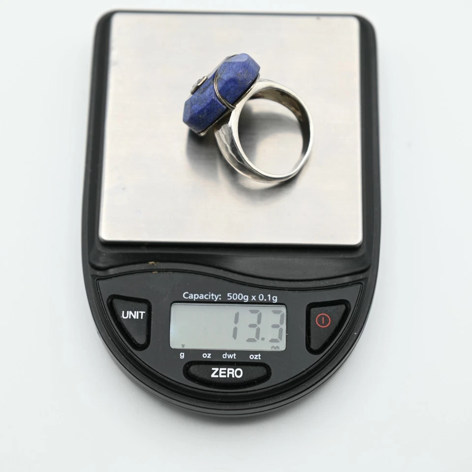 Тонкий Silpada R2866 лазурит и прозрачный CZ современный полуночная звезда размер 8,5 кольцо 13,3 грамм - Изображение 3 из 4