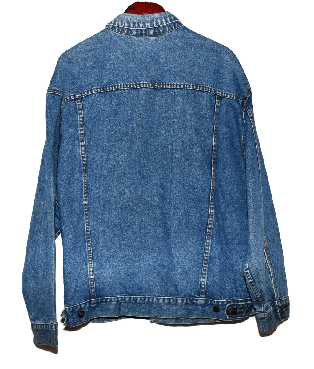 Vintage 80s Short Wave Blue Cotton Denim Mens Truckers Jean
