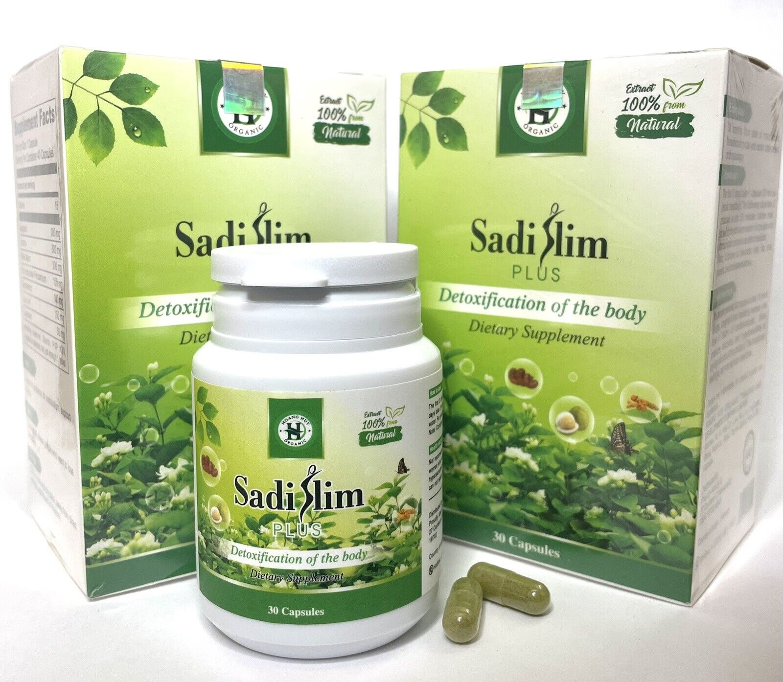 Hoang Huy 100% Organic Sadi Slim Plus Weight Loss Diet Pills Detox  (Quantity 2)