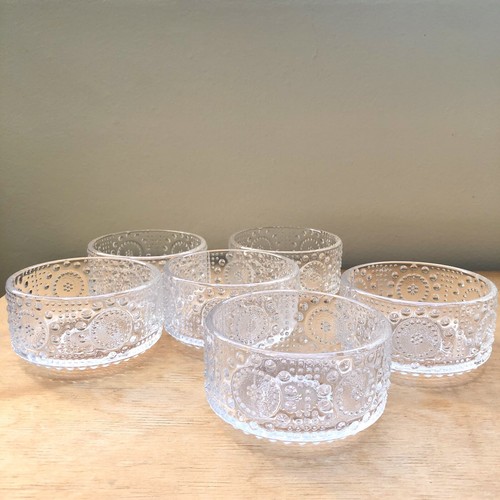 Vintage 1970s ‘Riihimaen Lasi’ Finland Grapponia glass dessert bowls Nanny Still - Picture 2 of 22