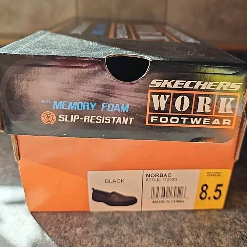 Skechers NORBAC Calzado de Trabajo Mujer Talla 8.5 Zapatos Espuma con Memoria Resistente al Deslizamiento Negro - Imagen 3 de 4