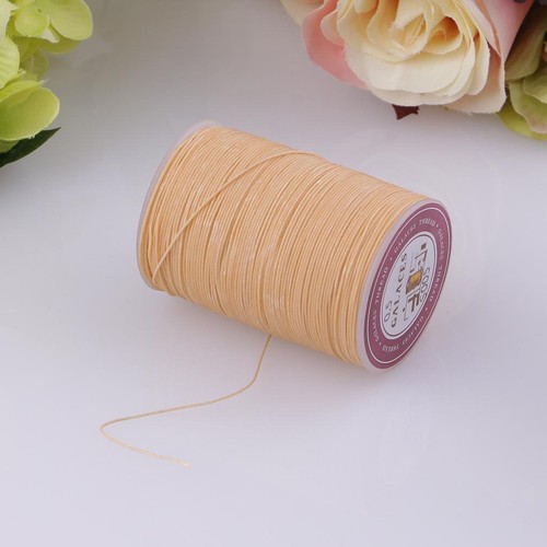 130 Meters 0.5mm Round Polyester Waxed Thread Sewing Stitching Beige - Picture 12 of 12