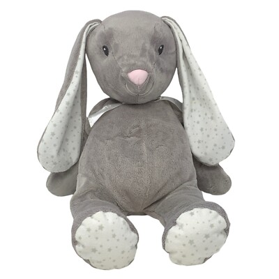 FAO SCHWARZ Gray Floppy Bunny Rabbit with Stars Bow 18