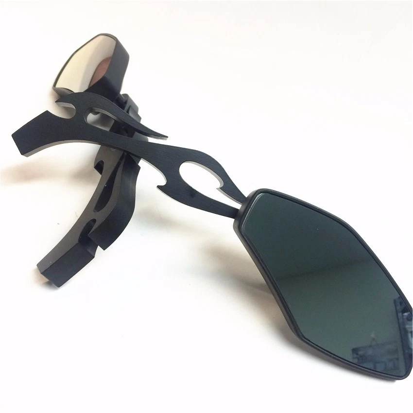 Espejos retrovisores negros con barra de fuego aptos para Yamaha YZF R6 YZF R1 Suzuki Katana 600 Foto 4 de 4