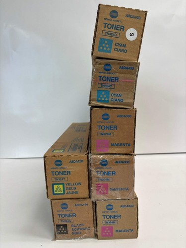 7 New OEM Konica Minolta Bizhub C258,C308,C368 TN324 CCMMMYK Toners - Picture 3 of 6