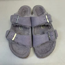Birkenstock New w/ Box Arizona Shearling Purple Fog Suede Narrow - Select Size