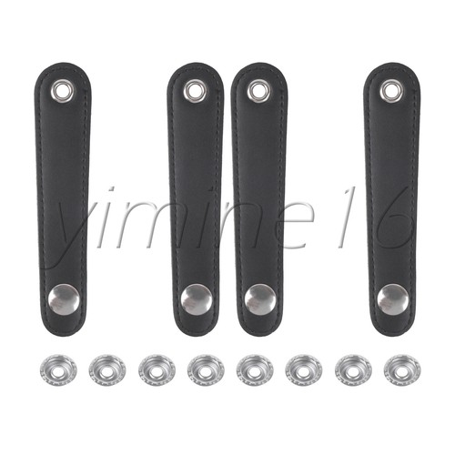 PU Leather Accordion Bellows Straps Accessories with Buckles Black Pack of 4 - Imagen 3 de 6