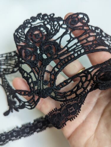 Black Sexy Lace Eye Mask Face Masquerade Venetian Halloween Costume Party - Picture 3 of 6