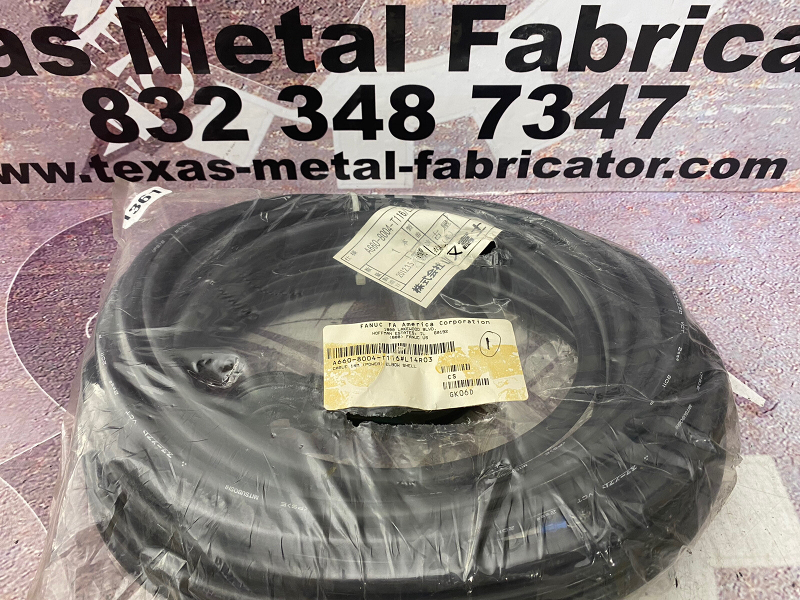 Fanuc A660-8004-T116#L14R03 Cable 14M Power Elbow Shell