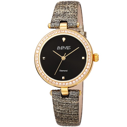 Reloj August Steiner para mujer AS8280 diamantes cristales baguette cuero texturizado - Imagen 7 de 14