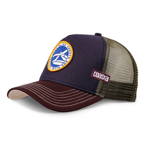 Coastal Hft Cap Smooth Glide Navy High Trucker Mesh Cap Curved Hat Surfing - Picture 2 of 3