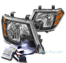 For 09-18 Frontier Pickup Replacement Headlight Headlamp Lamp Black +10000K HID