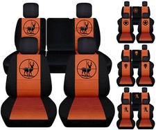 Front Rear Car Seat Covers Blk-burnt Orange Wdeer Claw Fits Jeep Liberty 08-12