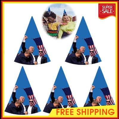 5x Trump 2024 Party Cone Hats for US Election Day Celebration Event Party Decor