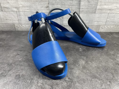 Kate Spade Sandals Women 6M Saturday Shoes Blue Leather Ankle Strap Slingback - 第 1/17 張圖片