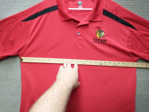 CHICAGO BLACKHAWKS Polo Shirt Adult XL Red Short Sleeve Casual NHL Men's - Picture 10 of 15