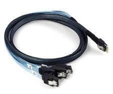 1M SAS 4.0 SFF-8654 4i 38pin Host to 4 SATA 7pin Target Hard Disk Fanout Raid