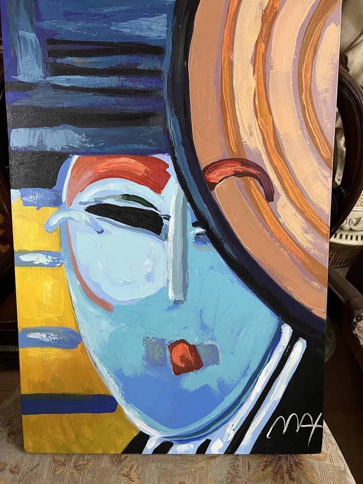 PETER MAX - Incrível pintura em tela a óleo - Estilo Pop Art - Assinado -A1 - Estampado - Imagem 2 de 4