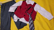 NWOT Boys 4-piece Suit Set, size 18 months, shirt, vest, tie, pants