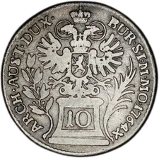 BOHEMIA coin 10 Kreuzer 1764 F Fine
