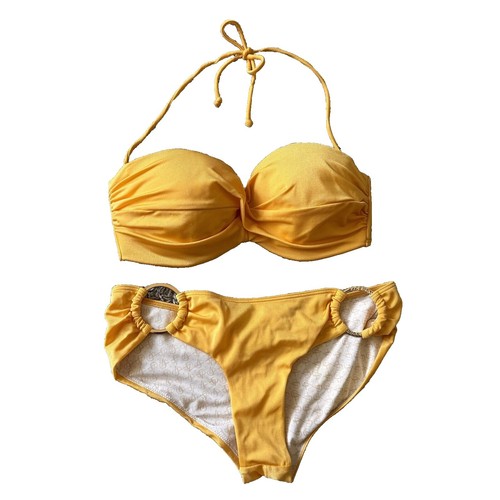 VICTORIA'S SECRET Yellow Strawberry Floral Bikini Set Cheeky