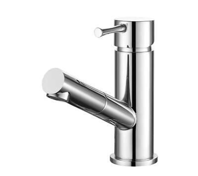 Wasserhahn mit herausziehbarer Handbrause Waschtischarmatur Chrom Bad-Batterie