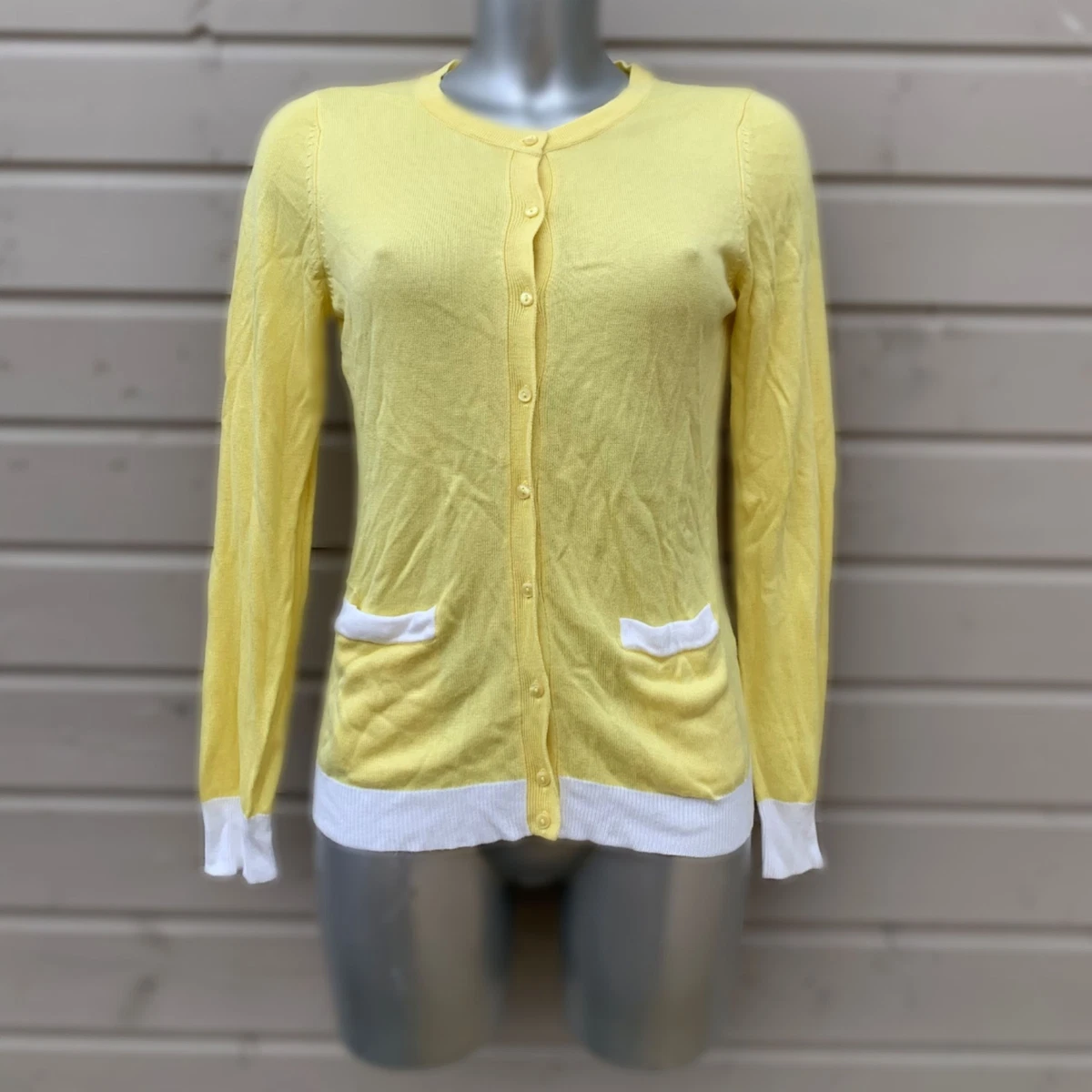 Women s Size 10 Cardigan With Pockets Peter Hahn Yellow Base With