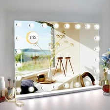 LilyHome 31.5"x 23.6" Vanity Mirror Makeup Mirror with Lights10X Large Hollyw...