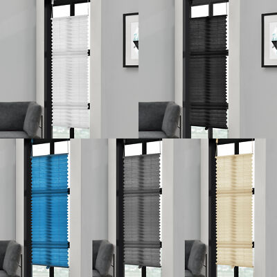 Plissee Grau Creme Weiß Schwarz Ohne Bohren Rollo Jalousie Klemm Halter  Easy Fix - Main Image
