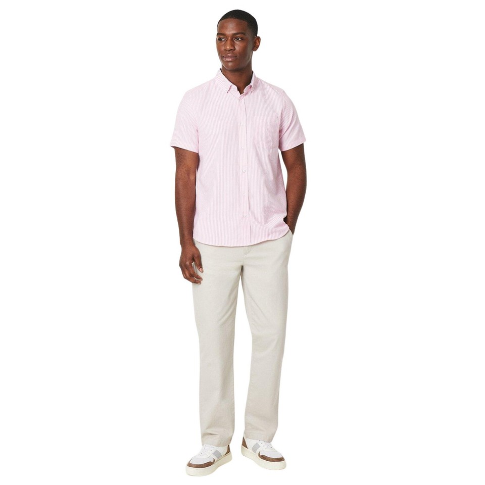 Maine Mens Fine Stripe Oxford ShortSleeved Shirt (DH7388) eBay