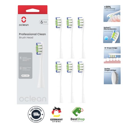 Oclean Bürstenköpfe Professional Clean - 6er Pack für optimale Zahnreinigung