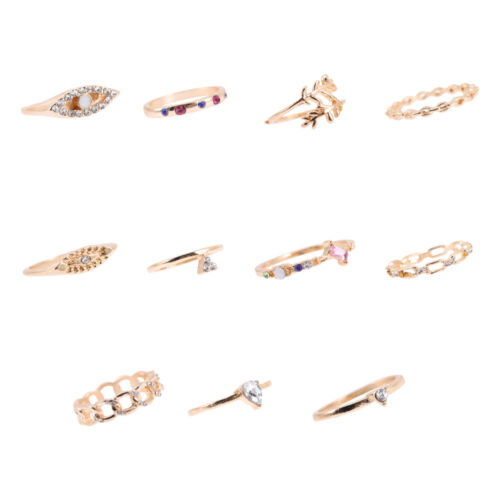  11 pz anelli nocche sopra kit gioielli set 11 pezzi moda - Foto 1 di 12