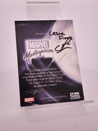 Iron Man Sketch Card by Cesar Flores - 1 of 1 - 2020 Marvel Masterpieces - Picture 2 of 2