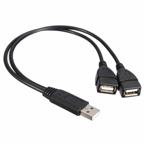 1* USB 2.0 A Male To 2 Dual Female Jack Y Splitter Power Hub GFTR J8M2 S4O3 G4Z5 - Afbeelding 9 van 10