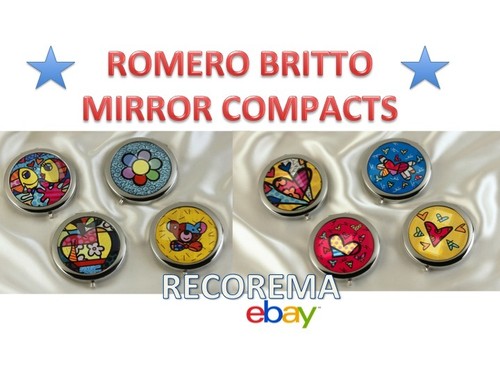 ROMERO BRITTO MIRROR COMPACTS  ** ONE PER ORDER ** NEW **  - Picture 1 of 16