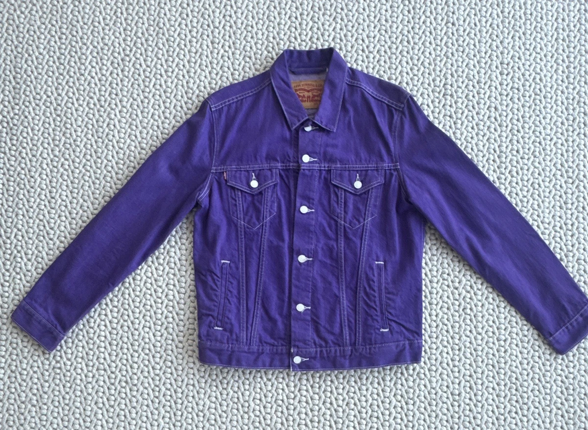 trucker jacket purple jean jacket mens